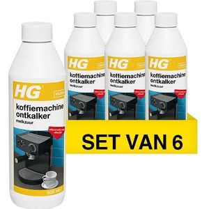 Aanbieding: HG ontkalker voor espresso- & padkoffiezetapparaten - melkzuur (6 flessen - 500 ml)