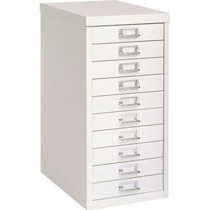 Bisley A4 Ladekast met 10 Laden, 590 x 279 x 380 mm, Krijt - Wit