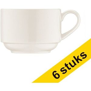 Gen.Brands Banquet koffiekopje stapelbaar Off white 210cc (6 stuks)