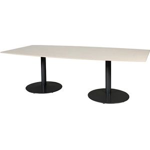 Schaffenburg Linesto vergadertafel tonvormig  frame lindberg eiken blad 120 x 240 cm - Zwart