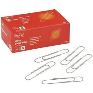 Staples Paperclips Golvend 75 mm Vernikkeld