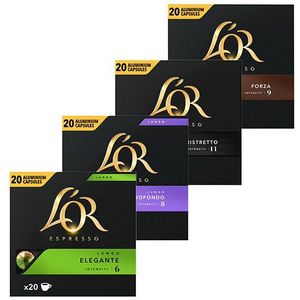 Combi deal: L'OR Espresso koffiecups 4 smaken (80 stuks)