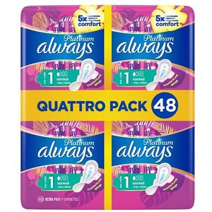 Always Platinum Normal Maandverband Maat 1 Quattro Pack (48 stuks)
