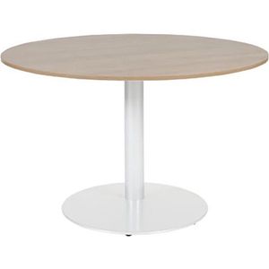 Schaffenburg Linesto vergadertafel rond  frame kersen licht blad 120 cm breed - Wit
