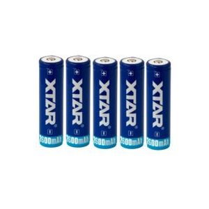 5 x XTAR 18650 batterij (3.7 V, 2600 mAh, 5A)