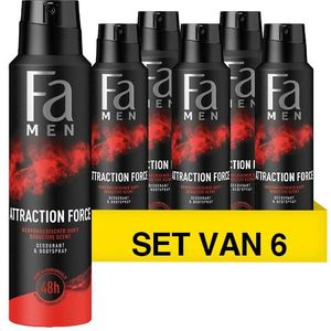 Aanbieding: Fa Men Deodorant Spray Attraction Force (6 flessen - 150 ml)