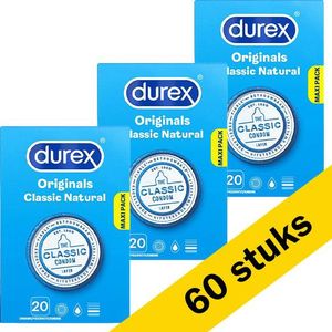 Aanbieding: 3x Durex Originals Classic Natural condooms (20 stuks)