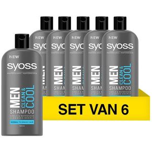Aanbieding: Syoss Men Clean & Cool Shampoo (6 flessen - 440 ml)