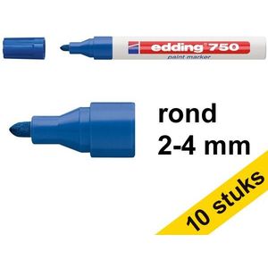 Aanbieding: 10x Edding 750 lakmarker blauw (2 - 4 mm rond)