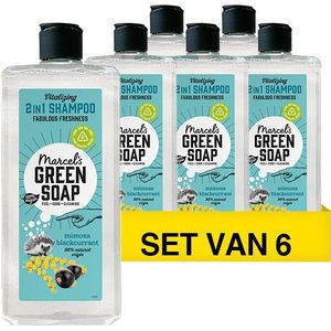 Aanbieding: Marcel's Green Soap shampoo en conditioner 2-in-1 Mimosa en Zwarte bes (6 flessen - 1800