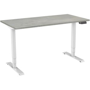 Generic Zit-sta-bureau Elektrisch 2-motorig, 140 x 80 cm Oxyd Blad Witte Poten