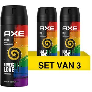 Aanbieding: 3x Axe Unite Pride deodorant - body spray (150 ml)