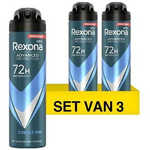 Aanbieding: 3x Rexona deodorant spray Dry Cobalt for men (150 ml)