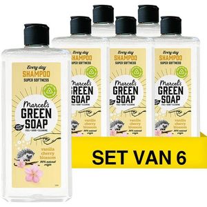 Aanbieding: 6x  Marcel's Green Soap shampoo vanille en kersenbloesem (300 ml)