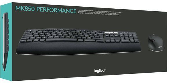 Logitech MK850 Performance Wireless Keyboard and Mouse Combo toetsenbord Inclusief muis RF-draadloos + Bluetooth QWERTZ Zwitsers Zwart