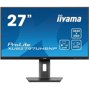 iiyama ProLite XUB2797UHSNP-B1 - 27 inch - 4K - IPS - USB-Hub (4x) - in hoogte verstelbaar - USB-C Dock - KVM-switch