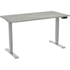 Generic Zit-sta-bureau Elektrisch 2-motorig, 140 x 80 cm Oxyd Blad Aluminium Poten
