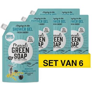 Aanbieding: Marcel's Green Soap Douchegel Mimosa en Zwarte Bes Navulling (6 pakken - 500 ml)
