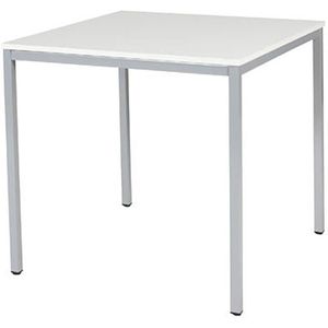 Schaffenburg Domino Basic vergadertafel aluminium frame krijt blad 80 x 80 cm - Wit