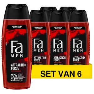 Aanbieding: Fa Men Douchegel Attraction Force (6 flessen - 250 ml)