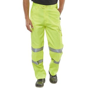 B SEEN Hi-Vis Poly-katoenen Werkbroek Saturn geel 38T