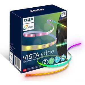 Calex - Vista LED Strip - 2 Meter - RGBIC - Warm Wit Licht - Inclusief Afstandsbediening