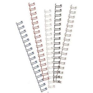 Albyco Draadbindrug, US 3:1, 34 Ringen, 6,4 mm, Metaal, Zilver (doos 100 stuks)