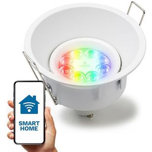 Smart inbouwspot GU10 | Rond | Diep | Geschikt voor Philips Hue (Wit, IP20, 1 stuk)