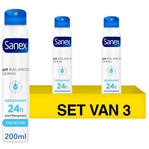 Generic Aanbieding: 3x Sanex deodorant spray Dermo Protector (200 ml)