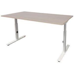 Schaffenburg Linesto Plus Verstelbaar Bureau, 180 x 90 cm, Licht Eiken, Wit