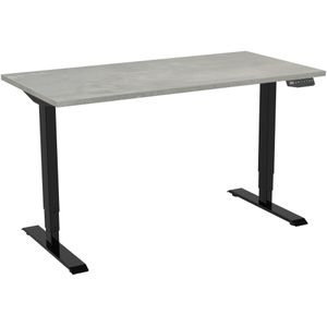 Generic Zit-sta-bureau Elektrisch 2-motorig, 120 x 80 cm Oxyd Blad Zwarte Poten