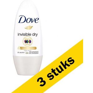 Aanbieding: Dove Deoroller Invisible Dry (3 stuks - 50 ml) - Transparant