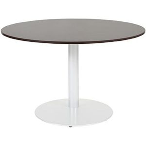 Schaffenburg Linesto vergadertafel rond  frame logan eiken blad 120 cm breed - Wit