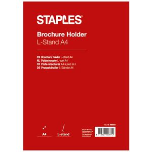 Staples Tafelstandaard A4 L-voet Staand Transparant
