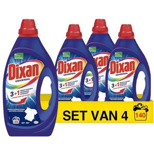 Aanbieding: Dixan Vloeibaar Wasmiddel Universal 1,75 L (4 stuks - 140 wasbeurten)