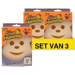 Aanbieding: 3x  Scrub Daddy | Scrub Mommy Special Edition Kerst | White Polar Bear spons