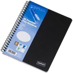 Staples Premium Spiraalblok A5, Geruit 5 mm, 6-gaats, Zwart