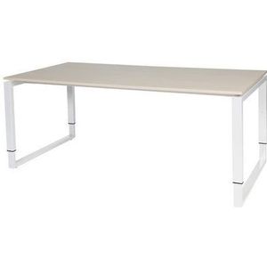 Schaffenburg Stretto Plus Verstelbaar Bureau, 180 x 90 cm, Logan Eiken Blad, Witte Poten