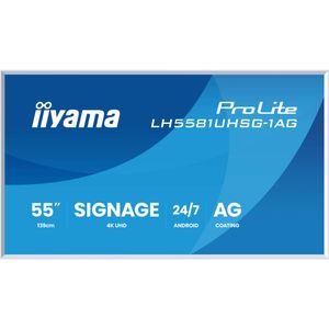 iiyama LH5581UHSG-1AG - Beeldkrant - Wit - 138,7 cm - 4K Ultra HD - Wifi