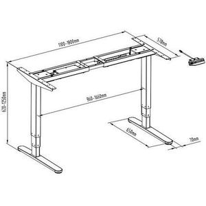 Generic Elektrisch Verstelbaar Zit-Sta Frame,  - Wit