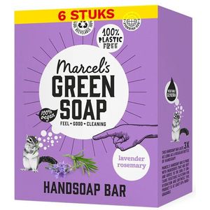 Aanbieding: Marcel's Green Soap handzeep bar Lavendel en Rozemarijn (6 zeepblokken - 540 ml)
