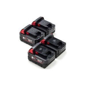 4-pack Milwaukee M18 B5 / 4932430483 accu's (18 V, 5.0 Ah, origineel)