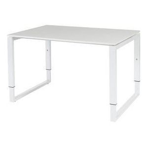 Schaffenburg Stretto Plus Verstelbaar Bureau, 120 x 80 cm, Wit Blad, Witte Poten