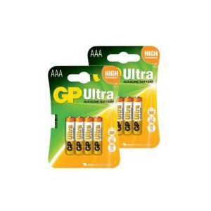 GP Ultra AAA / MN2400 / LR03 Alkaline Batterij 8 stuks