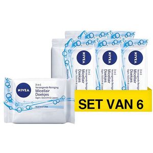 Aanbieding: Nivea 3in1 Micellair Skin Breathe Reinigingsdoekjes (6 dozen - 25 doekjes)