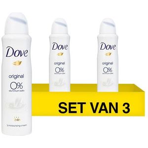Aanbieding: 3x Dove deodorant spray Original 0% (150 ml)