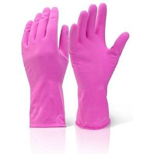 Click Huishoudhandschoenen, Natuurrubber latex, , Small - Roze