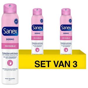 Aanbieding: 3x Sanex deodorant spray Dermo Invisible (200 ml)