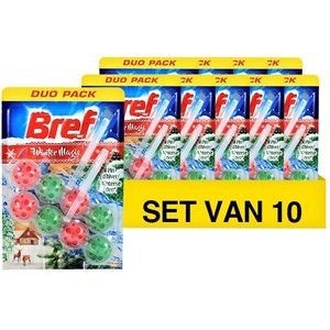 Aanbieding: 10x Bref toiletblok power active Winter Magic Dennen (2 stuks)