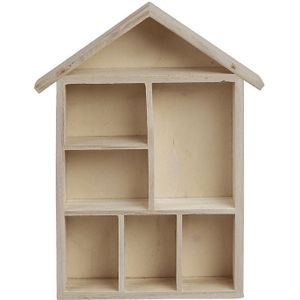 Creotime Houten Huis Met Dak 30 X 22 X 3,5 Cm